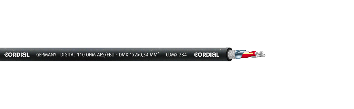 Cordial DMX-FLEX kaapeli, 1x2x0,34mm², Ø6,0mm