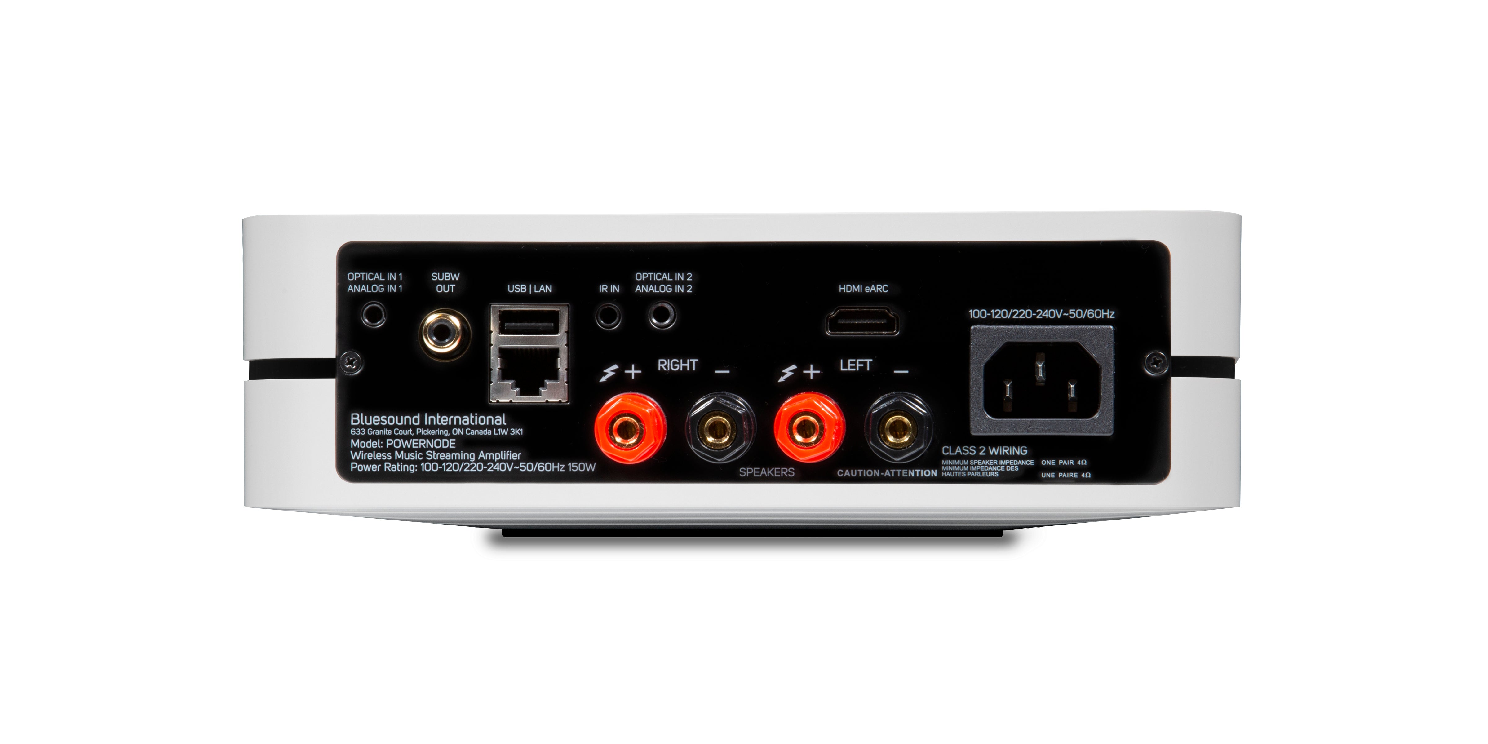 BLUESOUND POWERNODE N330 verkkovahvistin, valkoinen, Dirac lisenssi, vaihtolaite