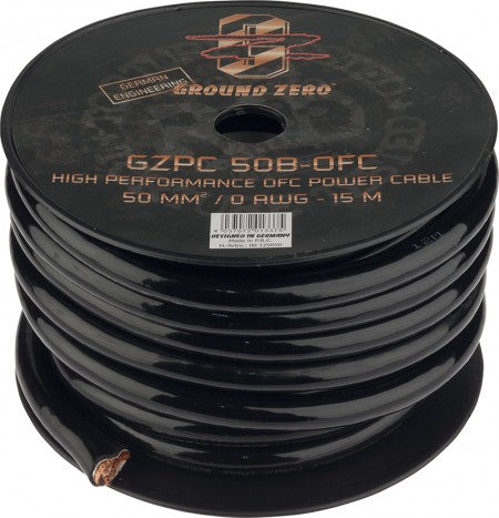 Ground Zero OFC virtakaapeli 50mm2 15m musta