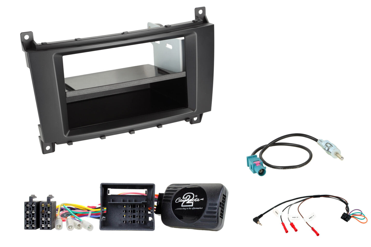 C-sarja 2004-2007 (W203) 1-DIN/2-DIN soittimen asennuskitti