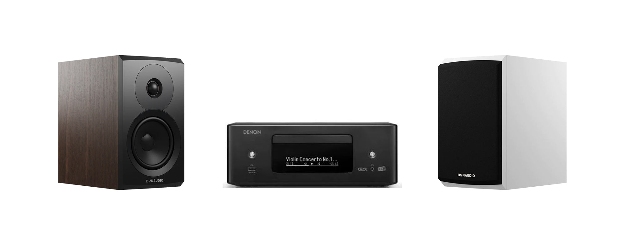 Denon CEOL RCD-N12 verkkovahvistin + Dynaudio Emit 10 jalustakaiutinpari