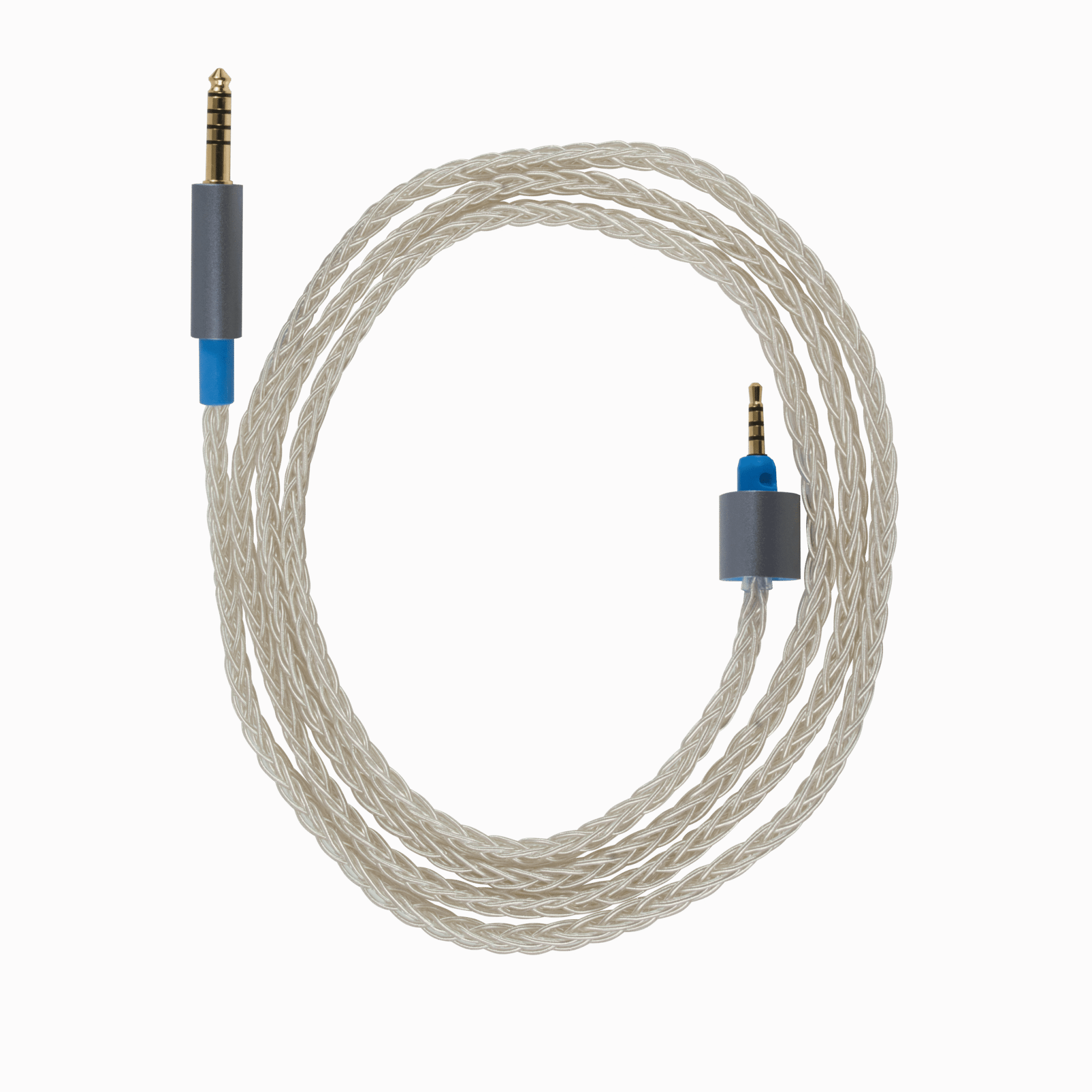 Dekoni Audio MCS Presplit Balansoitu 4.4 mm Silver Braided kuulokekaapeli - Audiokauppa.fi