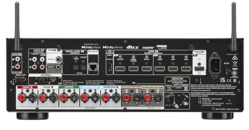 Denon AVR - X1800H 7.2 HEOS 8K AV - viritinvahvistin - Audiokauppa.fi