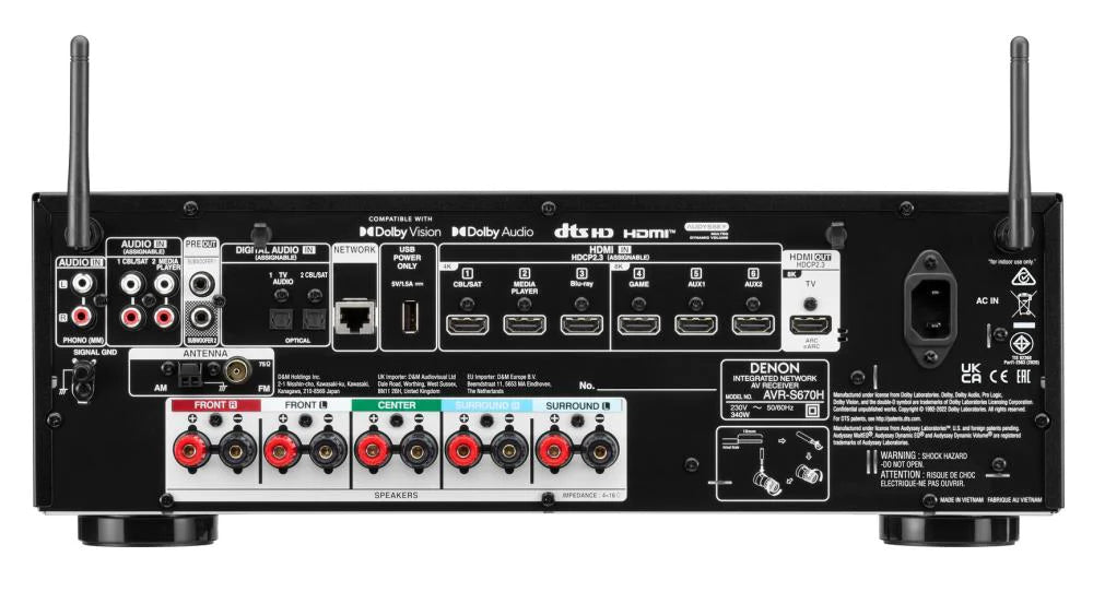 Denon AVR-S670H 5.2 HEOS 8K AV-vahvistin