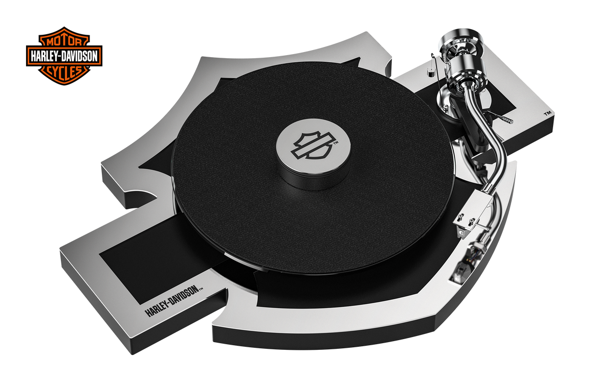 Pro-Ject Harley-Davidson levysoitin, nahkamatto ja keskiöpaino