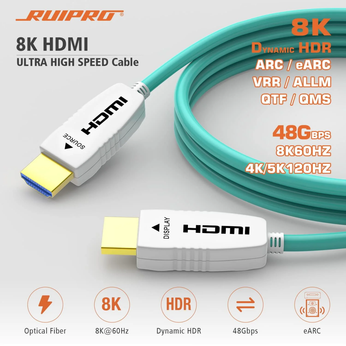 RuiPro 8K optinen HDMI-kaapeli 48 Gbit/s