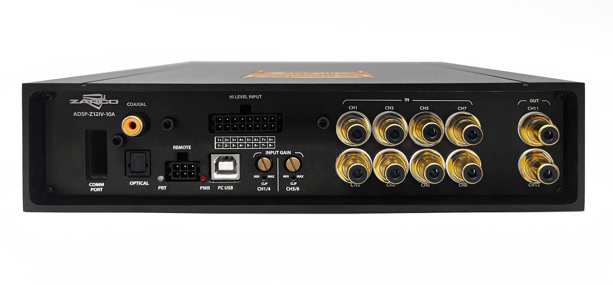 Zapco ADSP - Z12 IV - 10A 12 - Ch. DSP/10 - Ch. Amplifier, 8 RCA In, 2 RCA Out, opt. HD - BT - Audiokauppa.fi