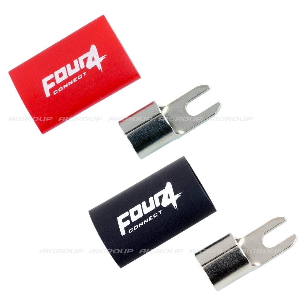 FOUR Connect 4-690817 M4 fork connector 20mm2, 1x black and 1x red