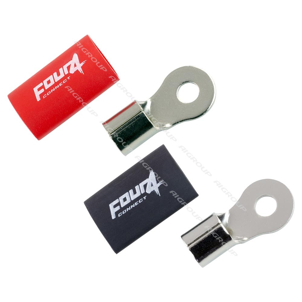 FOUR Connect 4-690914 M6 ring connector 20mm2, 1x red and 1x black