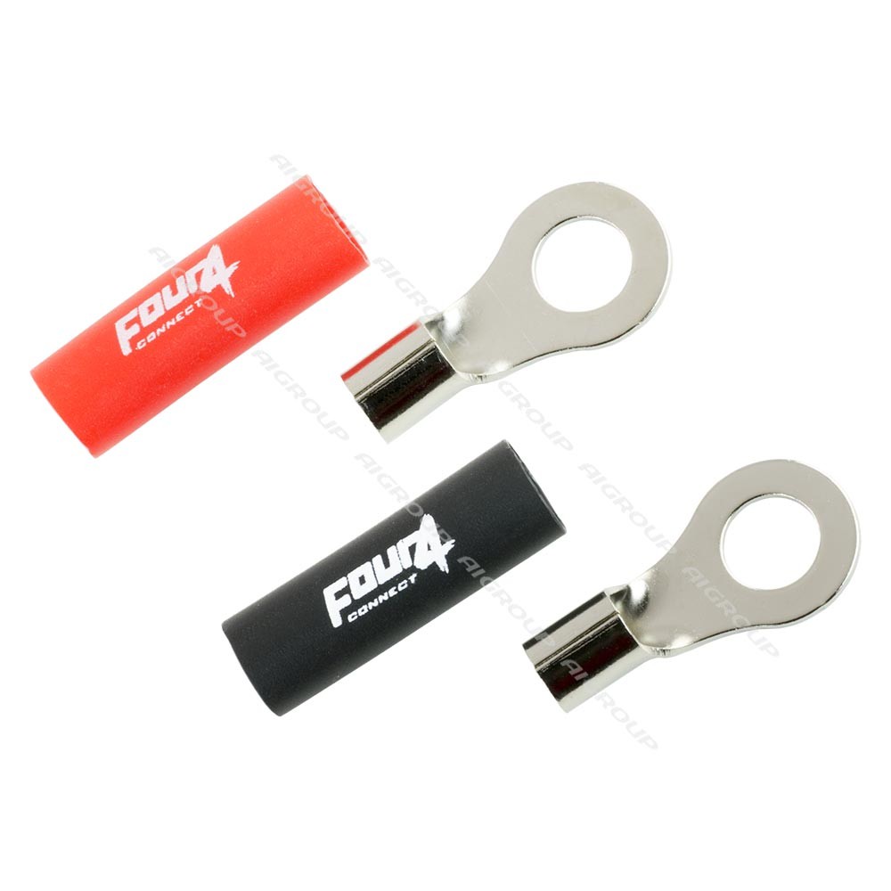 FOUR Connect 4-690917 M8 rengasliitin 10mm2, 1x punainen ja 1x musta