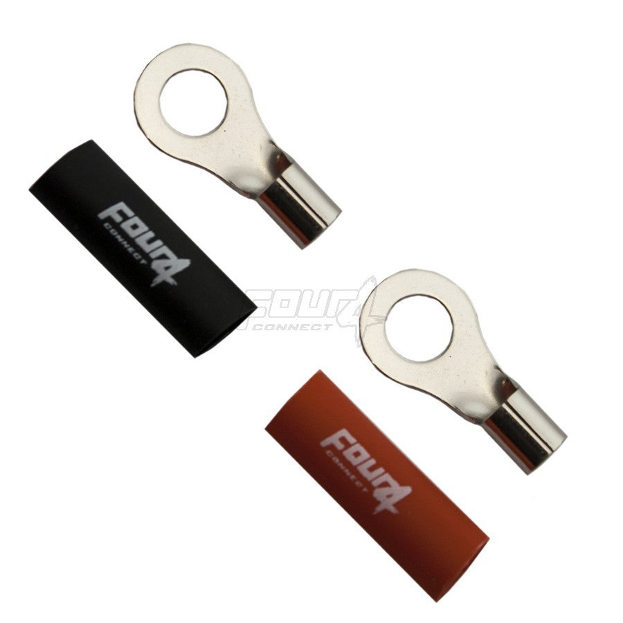 FOUR Connect 4-690917 M8 rengasliitin 10mm2, 1x punainen ja 1x musta