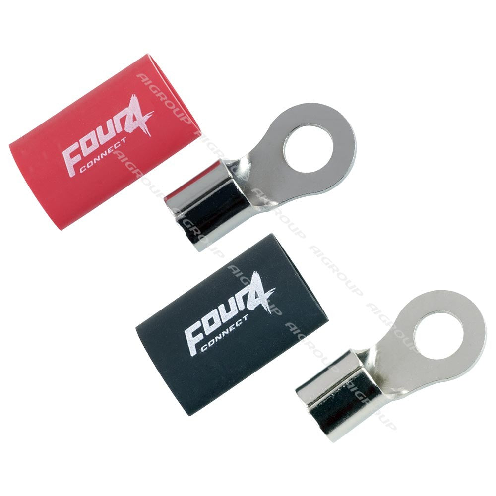 FOUR Connect 4-690918 M8 ring connector 20mm2, 1x red and 1x black