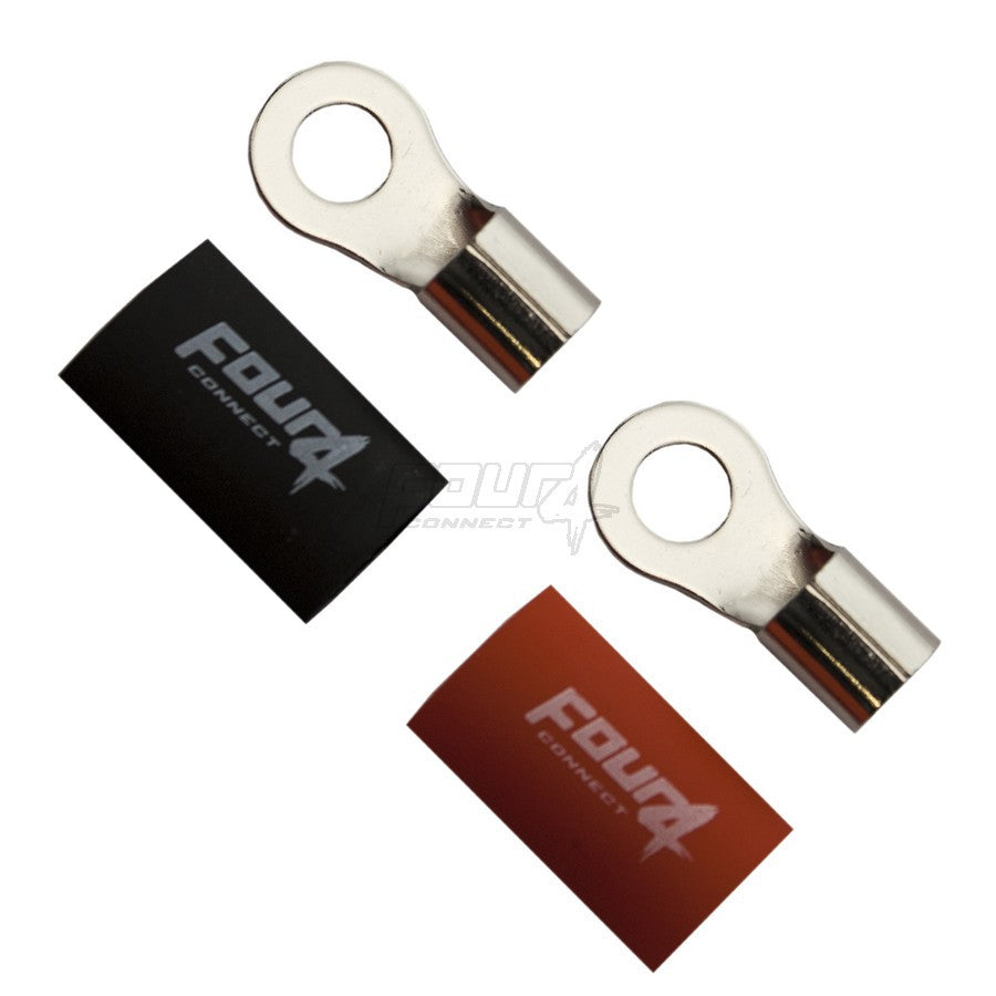 FOUR Connect 4-690918 M8 ring connector 20mm2, 1x red and 1x black