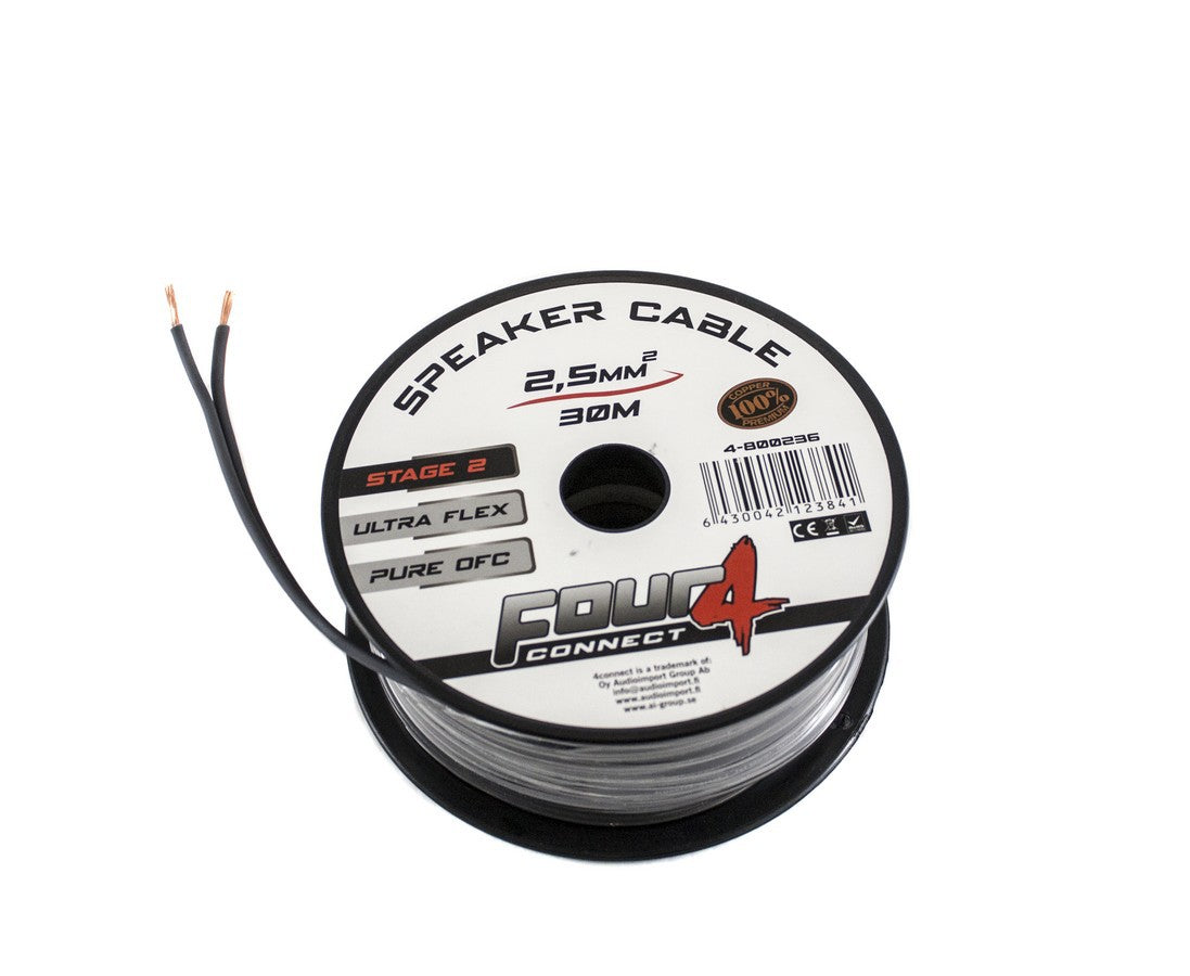 FOUR Connect 4-800236 STAGE2 OFC speaker cable 2x2.5mm2 mini coil 30m