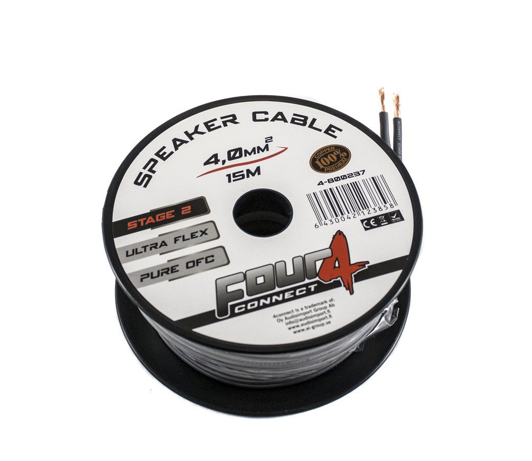 FOUR Connect 4-800237 STAGE2 OFC speaker cable 2x4.0mm2 mini coil 15m