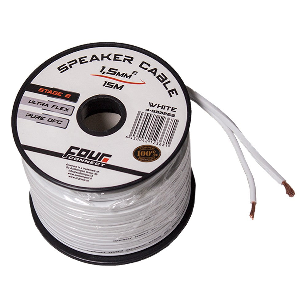 FOUR Connect 4-800263 OFC mini coil white 2x1.5mm2, 15m