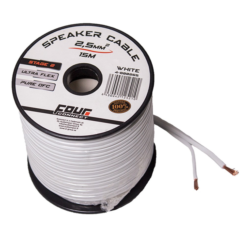 FOUR Connect 4-800265 OFC mini coil white 2x2.5mm2, 15m
