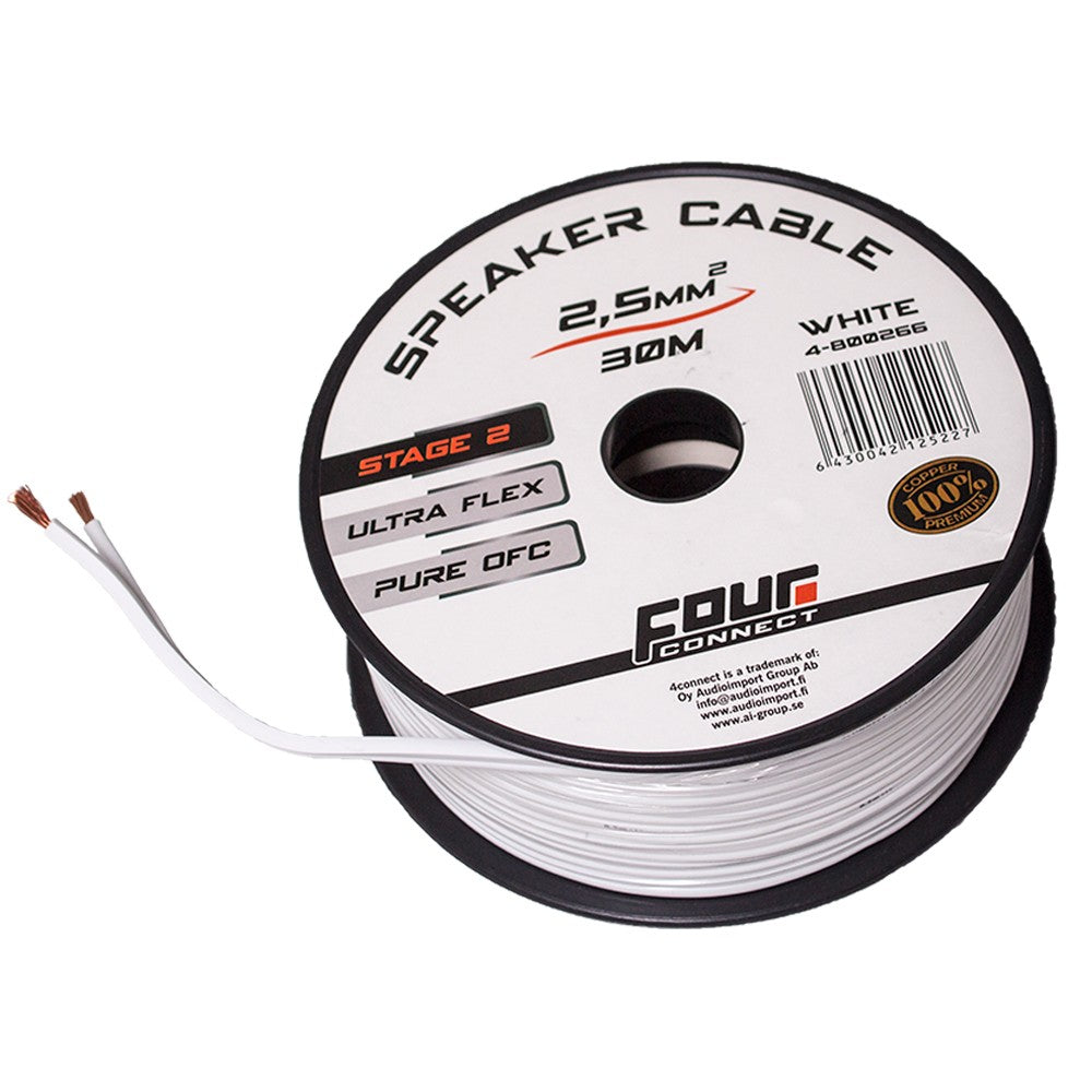 FOUR Connect 4-800266 OFC mini coil white 2x2.5mm2, 30m
