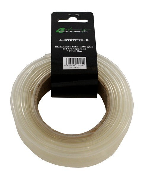 FOUR Connect 4-ST3TP19-G shrink sleeve with glue, 2:1 clear 19mm 3m