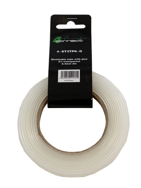 FOUR Connect 4-ST3TP6-G shrink sleeve with glue, 2:1 clear 6.4mm 3m