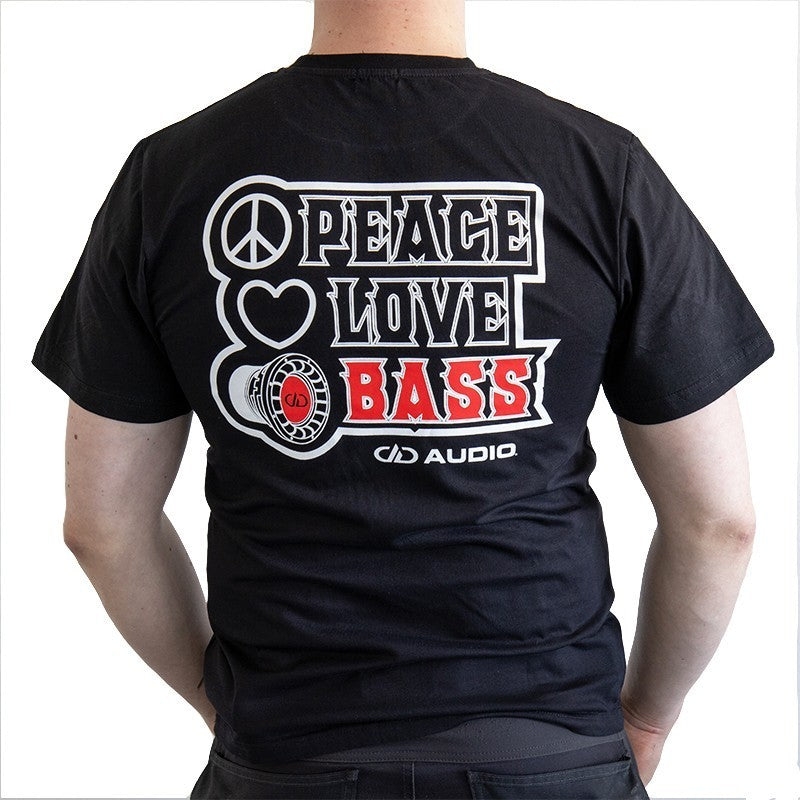 DD AUDIO T-paita Peace, Love, Bass (S-XXXL)
