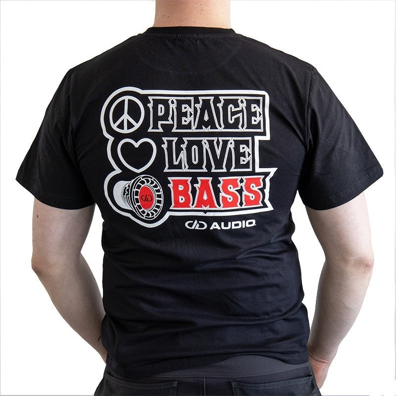 DD AUDIO T-shirt Peace, Love, Bass (S-XXXL)