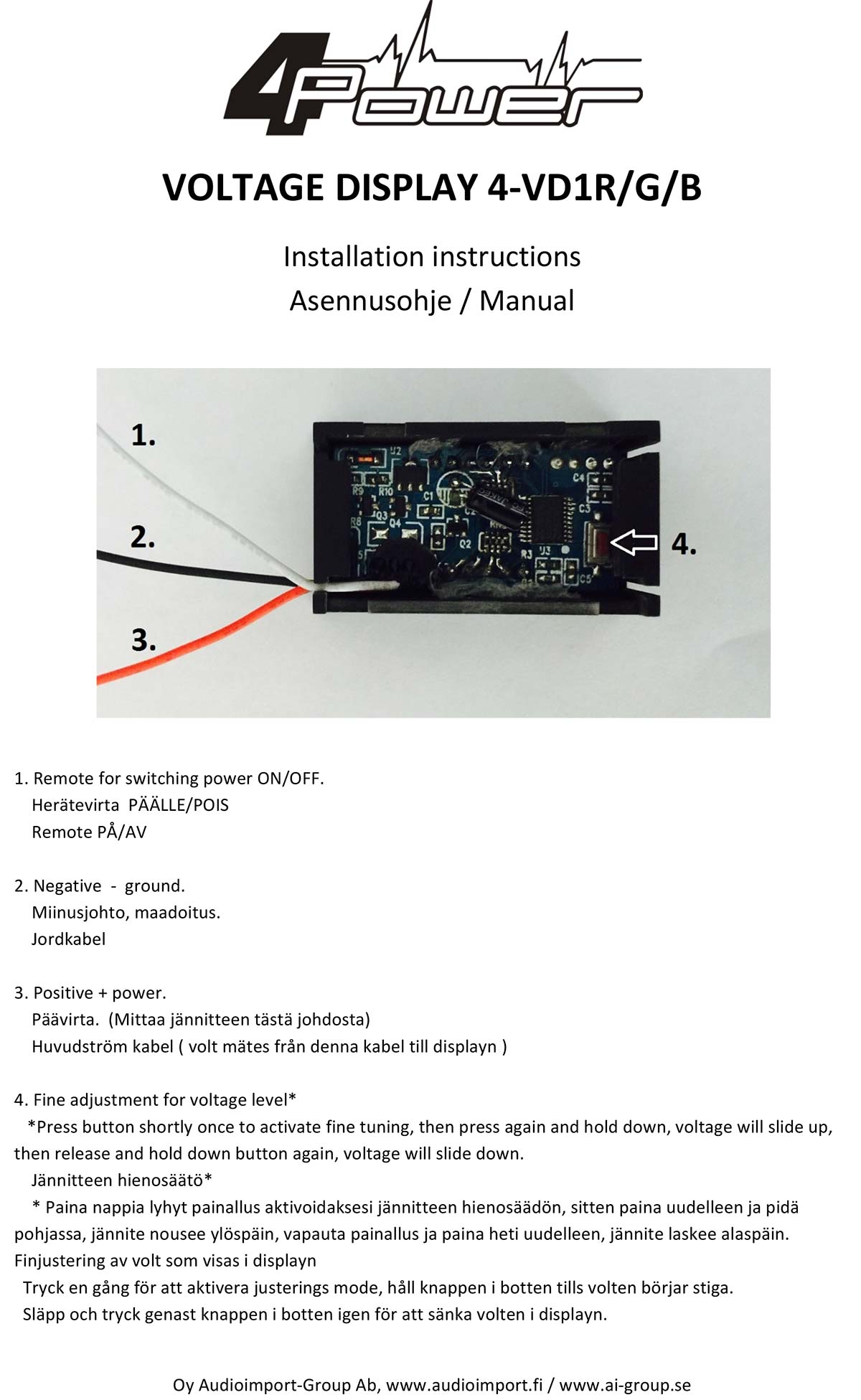 FOUR Connect 4-VD1G jännitenäyttö vihreä