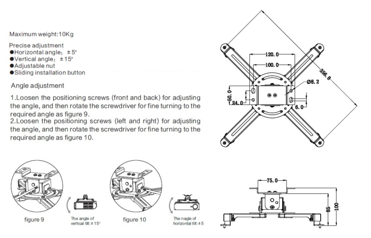 Grandview GPCN-D100, projector ceiling mount.