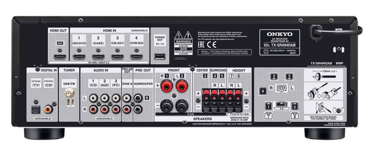 Onkyo TX-SR494DAB 7.2 AV Amplifier