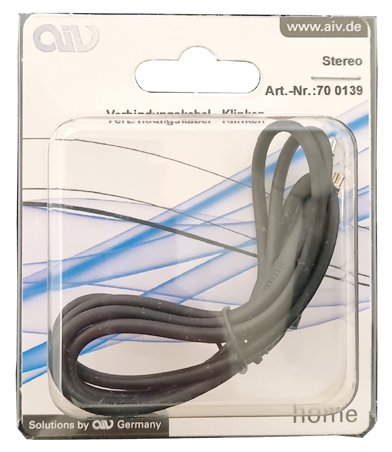 AIV Puhelinkaapeli - 3.50 mm - Stereo - 0.80 m - musta 700139 - Audiokauppa.fi