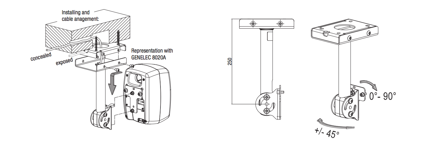 Genelec 8000 - 436 lyhyt kattoteline - Audiokauppa.fi