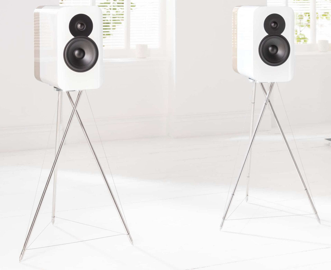 Q Acoustics Concept 300 pair of pedestal speakers