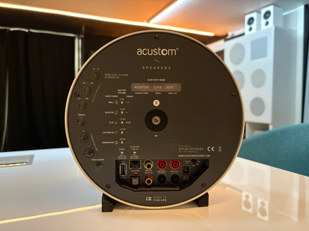 ACUSTOM COAX – suomalainen design-kaiutinpari, vaihtolaite. Helsinki
