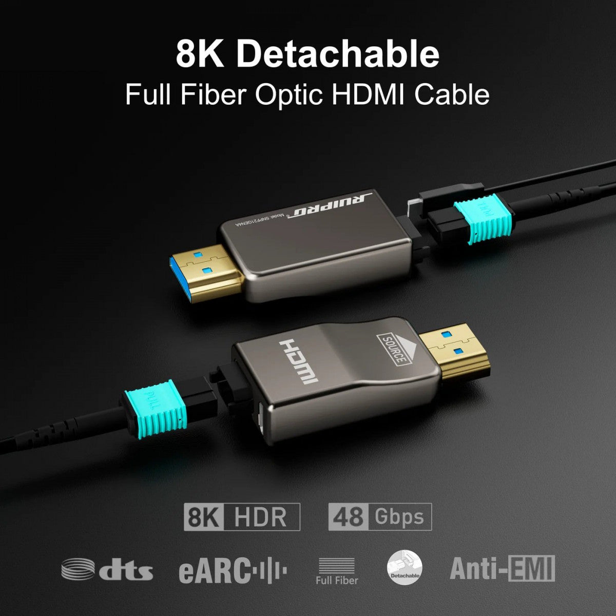 Ruipro 8K DETACHABLE FULL FIBER HDMI 2.1 ARMORED