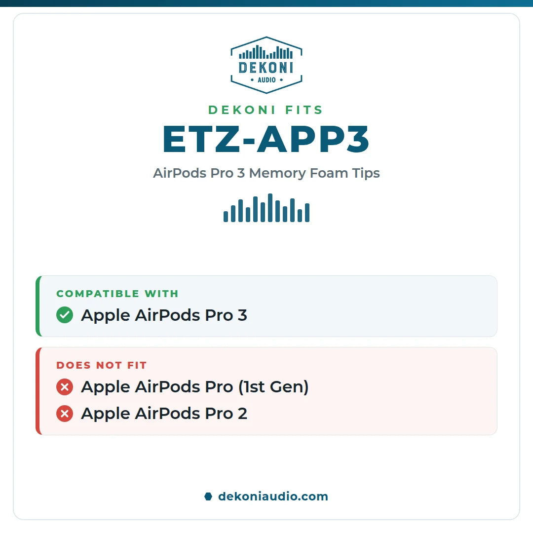 Dekoni Audio Bulletz Apple AirPods Pro 3 korvasovitteet, 3 Pack