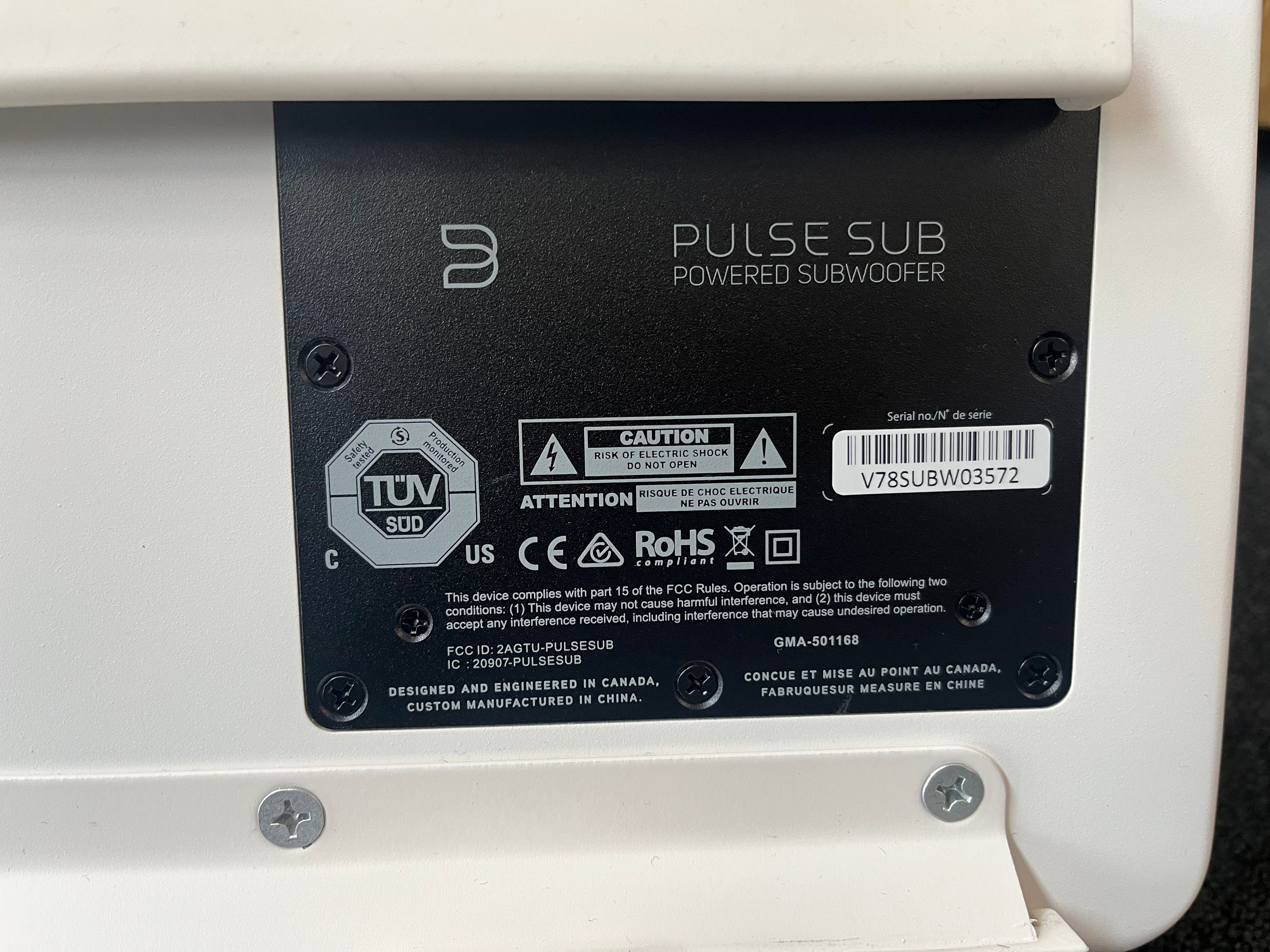 Bluesound Pulse Sub white replacement device. Location Oulu. 