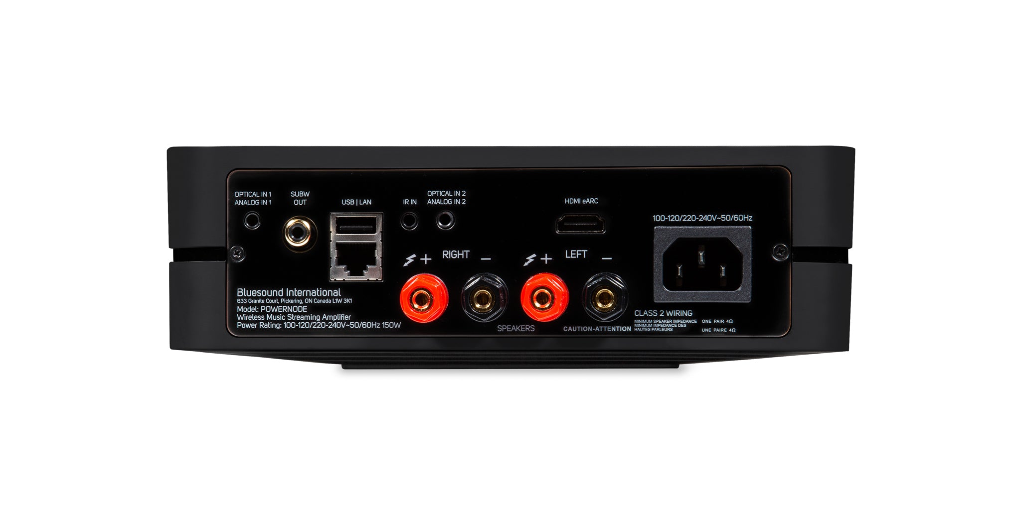 BLUESOUND POWERNODE N330 verkkovahvistin, musta, vaihtolaite