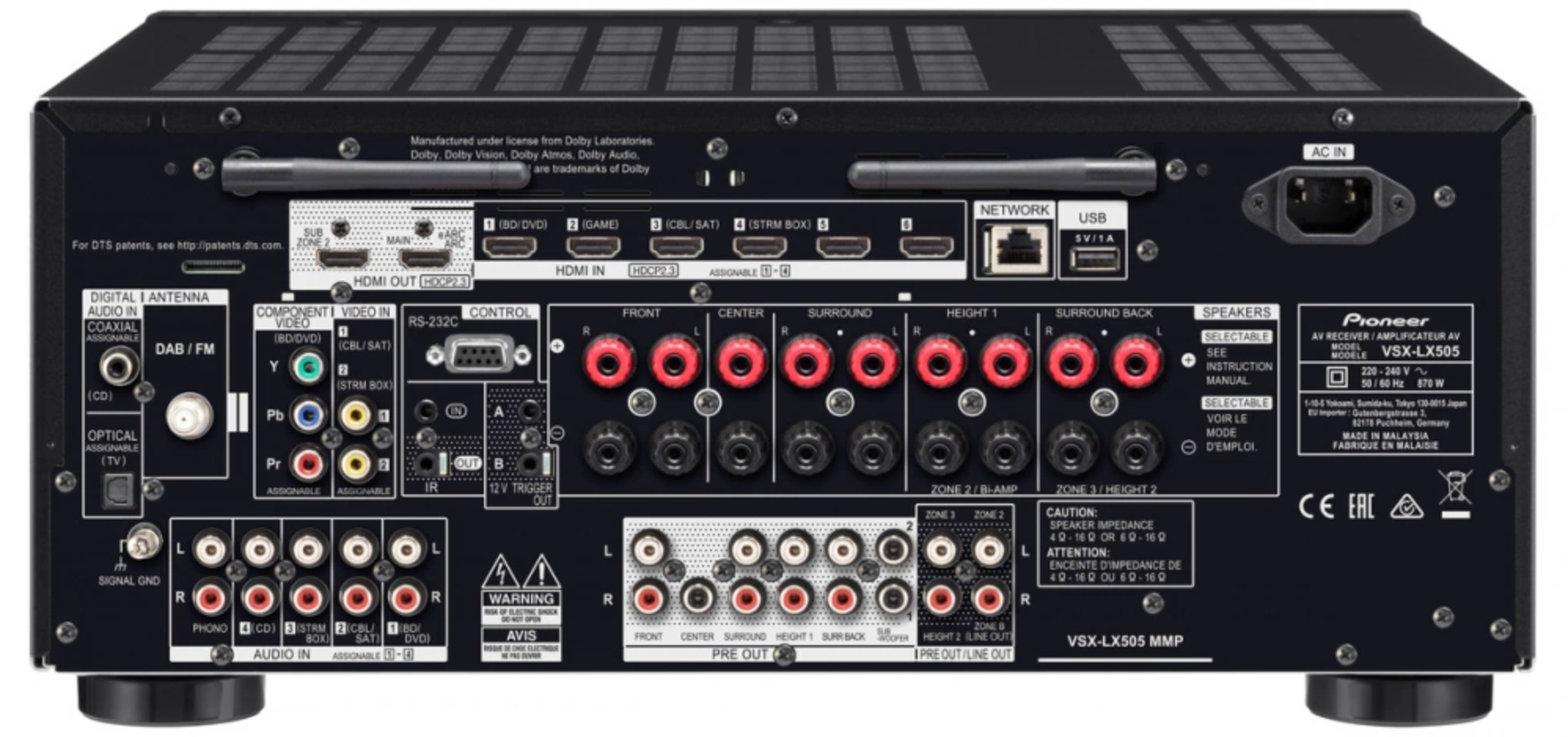 Pioneer VSX-LX505 9.2 channel AV amplifier
