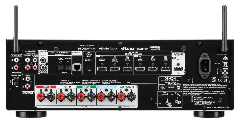 Denon AVC - S670H 5.2 HEOS 8K AV - vahvistin - Audiokauppa.fi