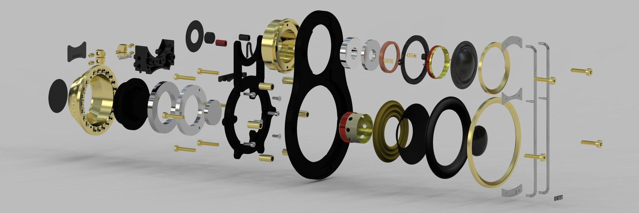 ESB Audio 8.003UMA Mid - High Unit, 3"/75 mm Mid. + 1.1"/28 mm Tw. (pair) - Audiokauppa.fi