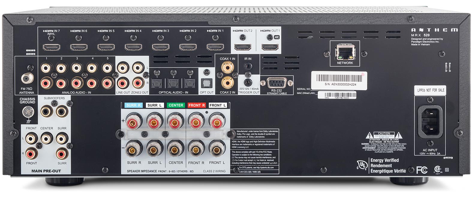 Anthem MRX 520 5.2 AV-vahvistin, vaihtolaite