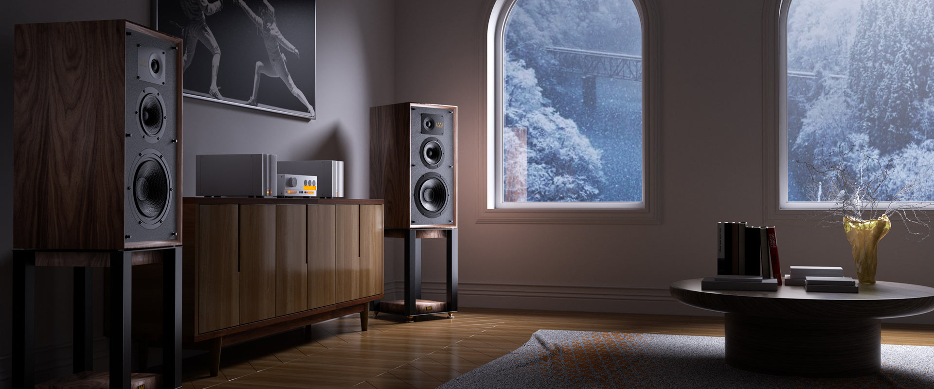 Wharfedale Super LINTON speaker pair with LINTON Stands