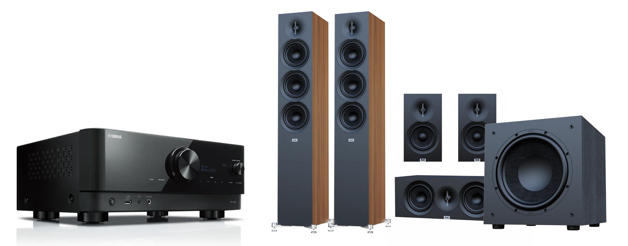 Yamaha RX-V6A + Elac Debut 3 5.1 kotiteatterijärjestelmä