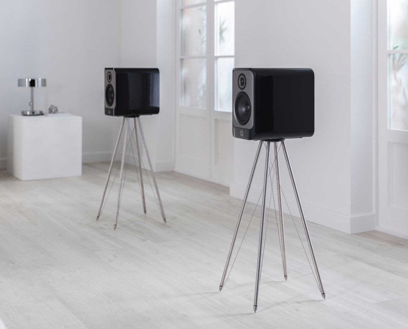 Q Acoustics Concept 30 pair of pedestal speakers