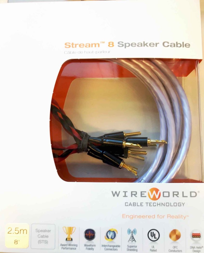 WireWorld Stream 8 speaker cable pair, 2.5 m