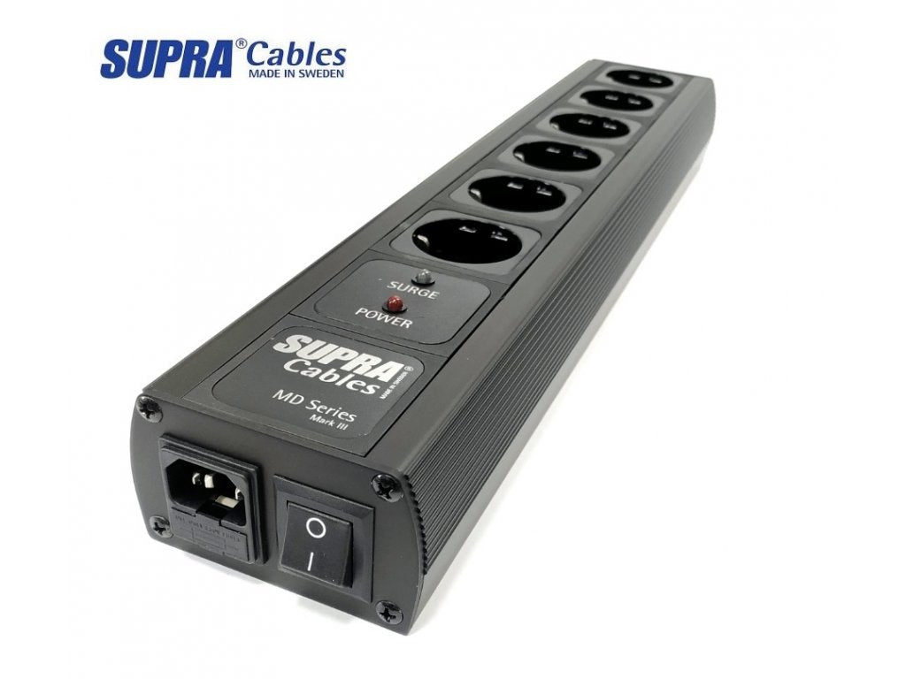 Supra LoRad MD06/SP SPC SWITCH surge protected distribution socket with circuit breaker, black