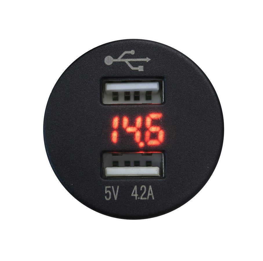 FOUR Connect 4-600156 waterproof USB socket with voltage display