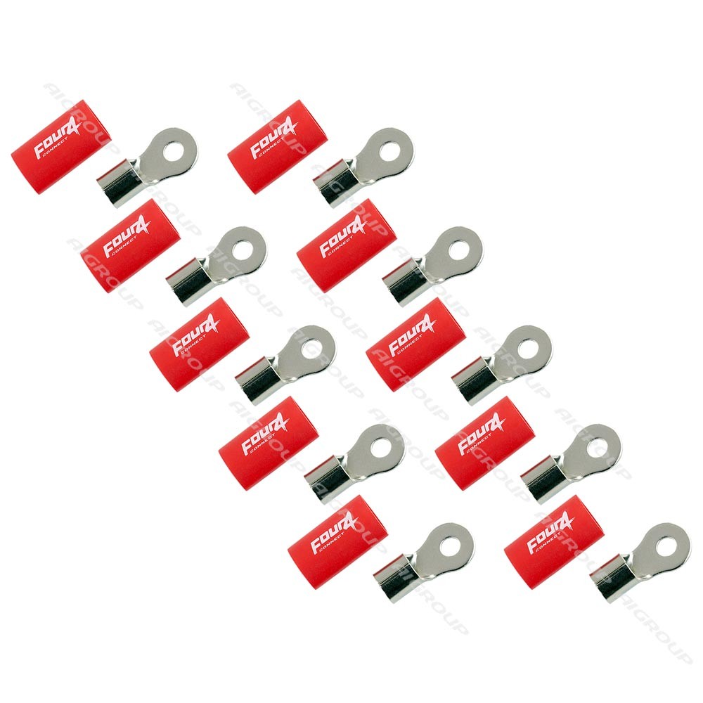 FOUR Connect 4-690934 M6 ring connector 20mm2, 10x red