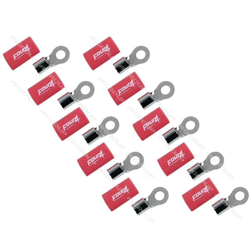 FOUR Connect 4-690942 M8 ring connector 20mm2, 10x red