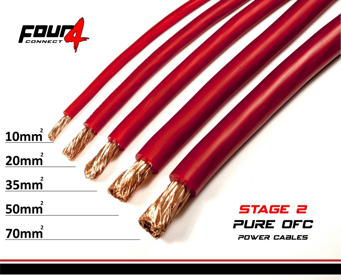 FOUR Connect 4-800213 STAGE2 20mm2 OFC power cable red 50m